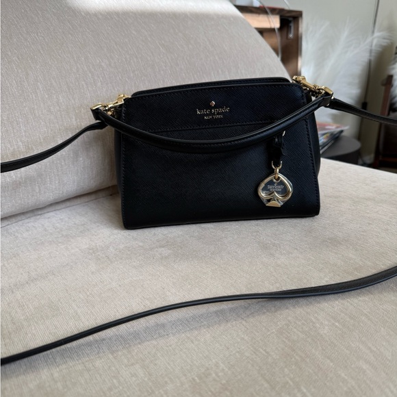 Kate Spade Top Handle Madison Satchel Black Leather Crossbody Bag MWOT - Picture 6 of 9